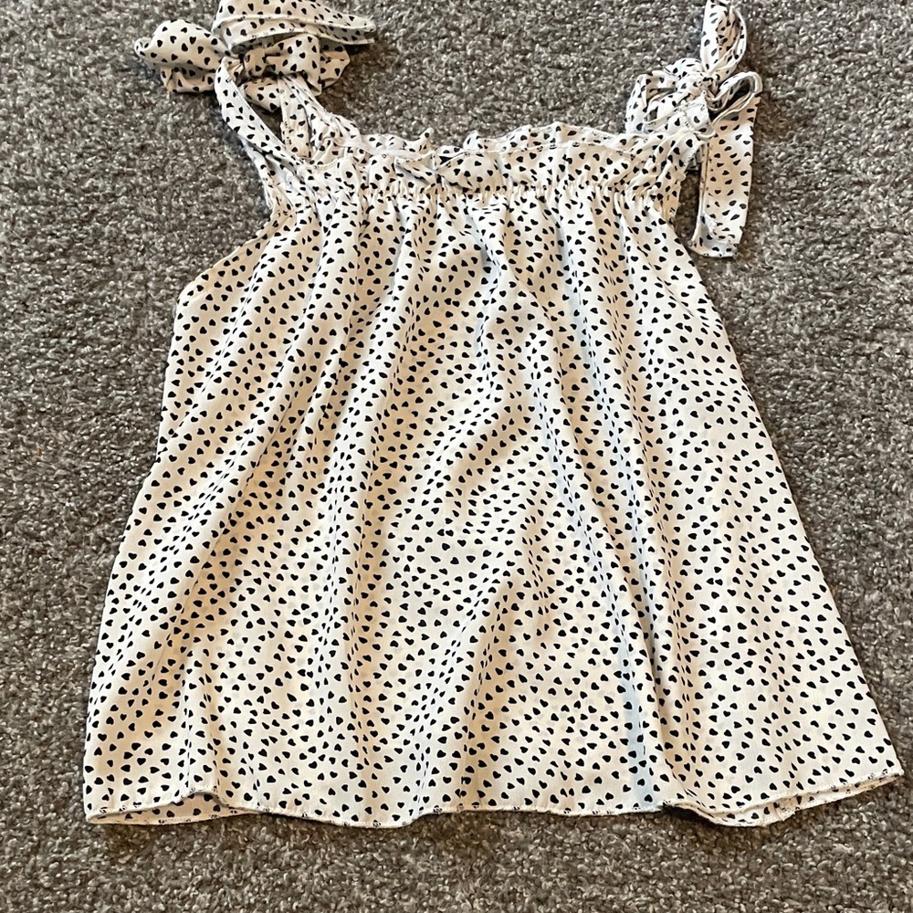 SHEIN Black and White Heart Print Camisole